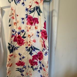 Floral Sleeveless Dress - Pink and Blue